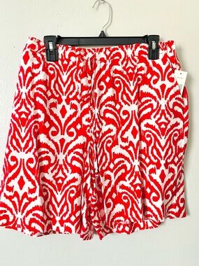 NWT Soho Apparel Women’s Smocked Waist Pull-On Summer Patterned Shorts Size L